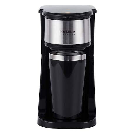 Premium Levella Single Serve On-The-Go Coffee Maker with 14.2 Ounce Travel Mug PCM122